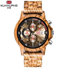 Load image into Gallery viewer, Kun Huang Wooden Watch Men
